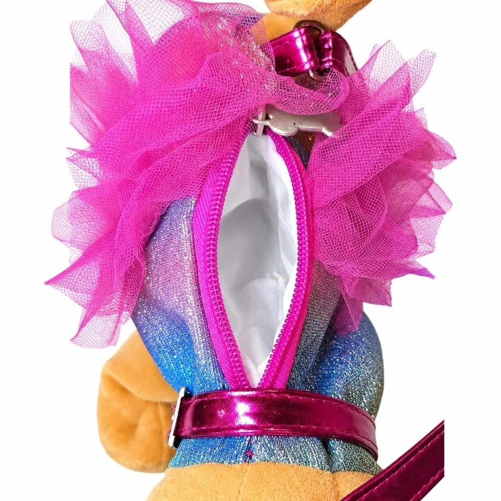 Poochie Co Bette French Bulldog Plush Purse Girls Handbag Rainbow Glitter Bag